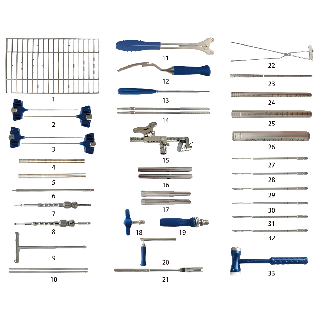 مجموعة أدوات لنظام تثبيت العمود الفقري الداخلي (IX)